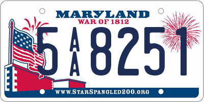 MD license plate 5AA8251