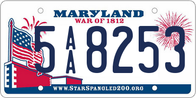 MD license plate 5AA8253