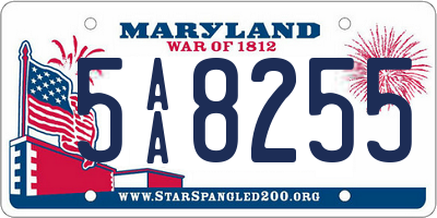 MD license plate 5AA8255