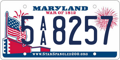 MD license plate 5AA8257