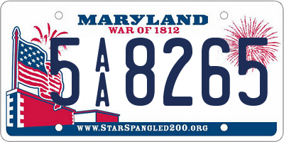 MD license plate 5AA8265