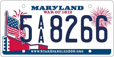 MD license plate 5AA8266