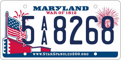 MD license plate 5AA8268