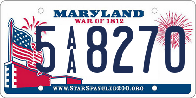 MD license plate 5AA8270