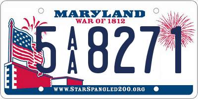 MD license plate 5AA8271