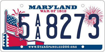 MD license plate 5AA8273