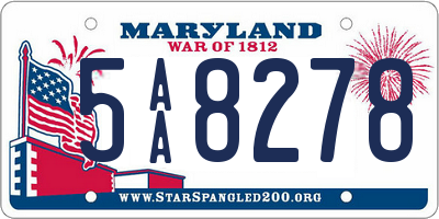 MD license plate 5AA8278