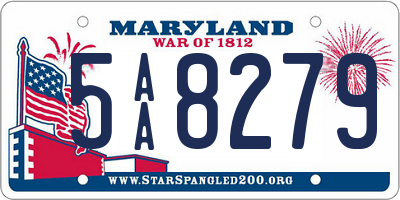 MD license plate 5AA8279