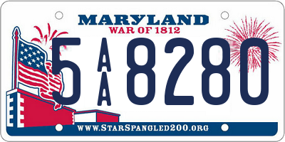 MD license plate 5AA8280