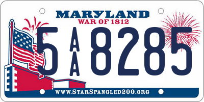 MD license plate 5AA8285