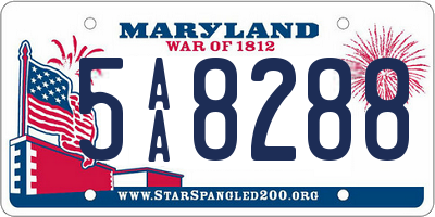 MD license plate 5AA8288