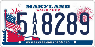 MD license plate 5AA8289