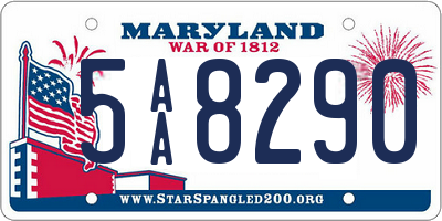 MD license plate 5AA8290