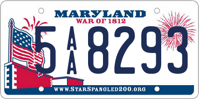 MD license plate 5AA8293