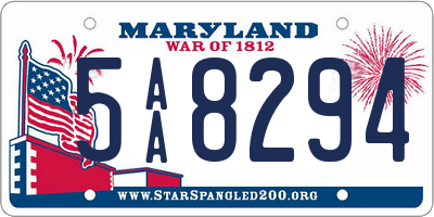 MD license plate 5AA8294
