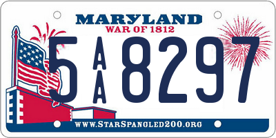 MD license plate 5AA8297