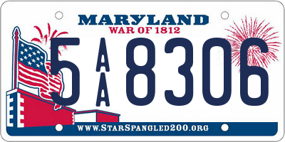 MD license plate 5AA8306