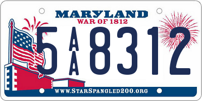 MD license plate 5AA8312