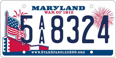 MD license plate 5AA8324