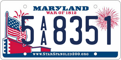 MD license plate 5AA8351