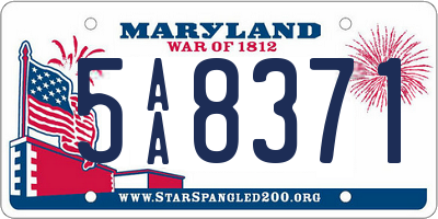 MD license plate 5AA8371