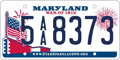 MD license plate 5AA8373