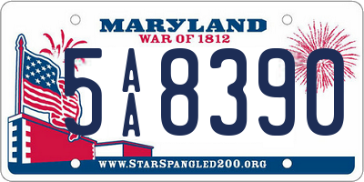 MD license plate 5AA8390