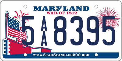 MD license plate 5AA8395