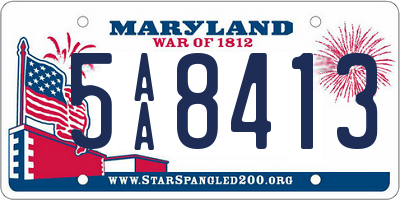 MD license plate 5AA8413