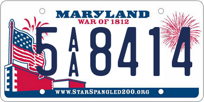 MD license plate 5AA8414