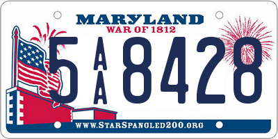 MD license plate 5AA8428