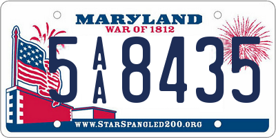 MD license plate 5AA8435