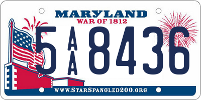 MD license plate 5AA8436