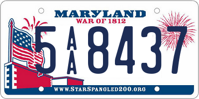 MD license plate 5AA8437