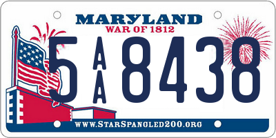 MD license plate 5AA8438