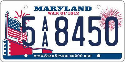 MD license plate 5AA8450