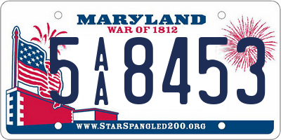 MD license plate 5AA8453