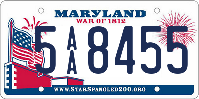 MD license plate 5AA8455