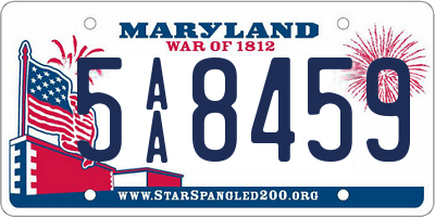 MD license plate 5AA8459