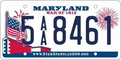 MD license plate 5AA8461