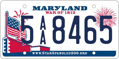 MD license plate 5AA8465