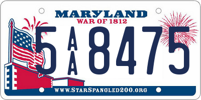 MD license plate 5AA8475