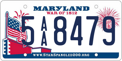 MD license plate 5AA8479