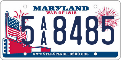 MD license plate 5AA8485