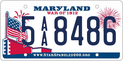 MD license plate 5AA8486
