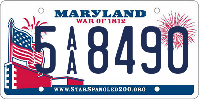 MD license plate 5AA8490