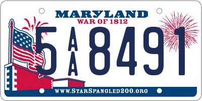 MD license plate 5AA8491