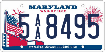 MD license plate 5AA8495