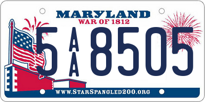 MD license plate 5AA8505