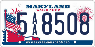 MD license plate 5AA8508